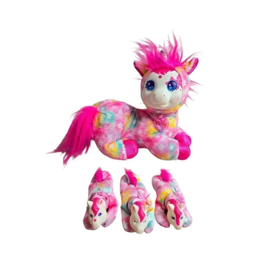 Just Play Unicorn Surprise 14-inch Licorice Stuffed Animal with Unicorn Babies